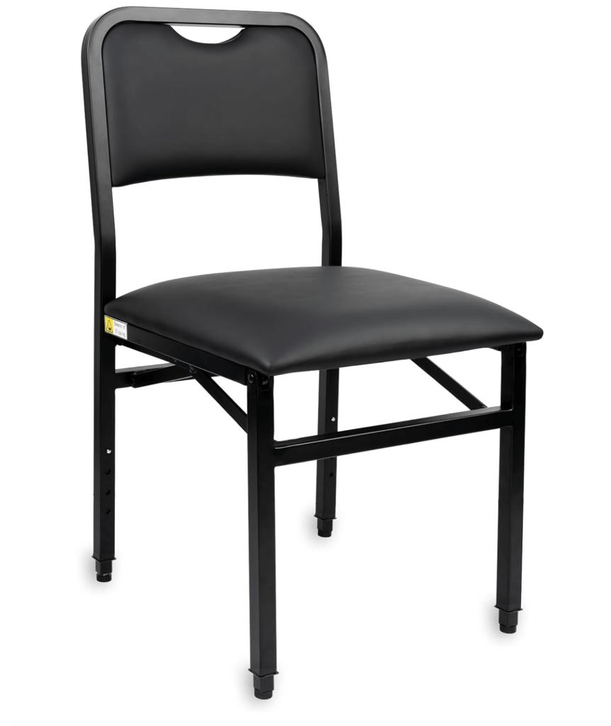 POCHAR Metal Cello Musician Chair - Height-Adjustable, Ergonomic Design for Comfort, Foldable and Portable, Durable Metal Frame for Precision Performance